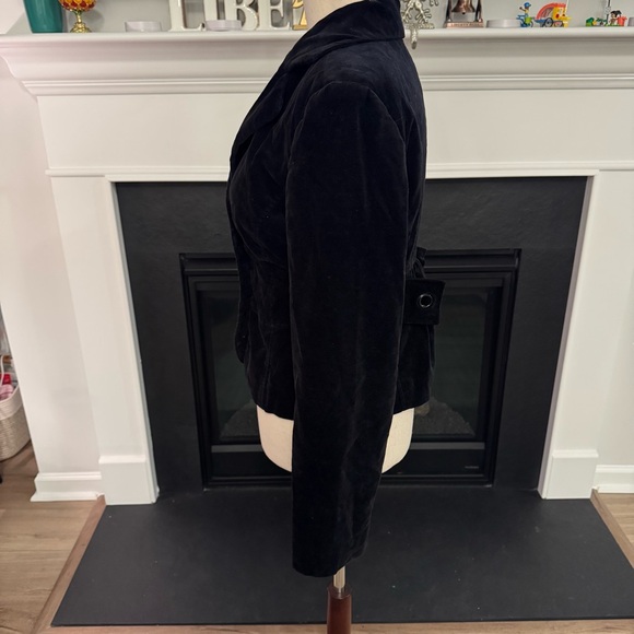 🖤 Guess Jeans Black Velvet Fitted Blazer (S/P) - Picture 4 of 12